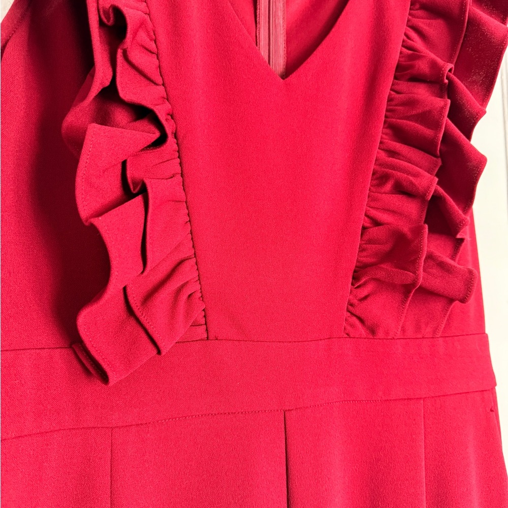New York & Company Red Sleeveless V-Neck Jumpsuit - Picture 5 of 6
